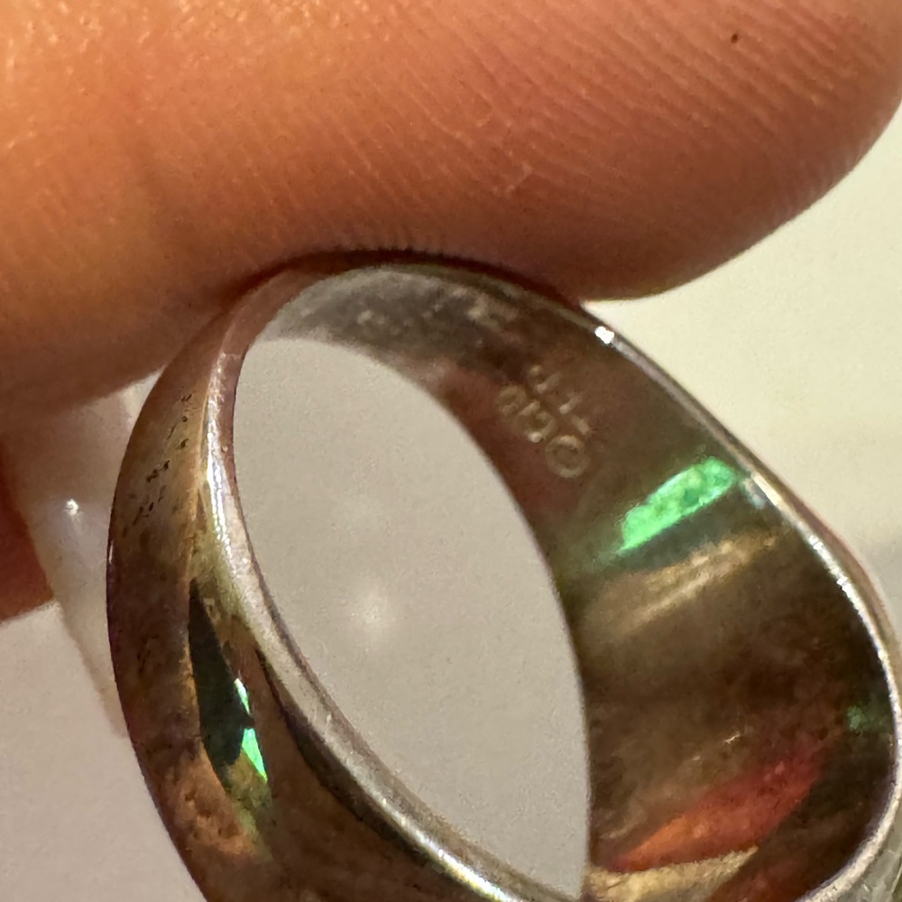 Stunning 925 Sterling silver and onyx vintage size 10 ring 10g - Picture 10 of 16